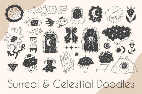 Surreal And Celestial Doodles PNG Clipart Sublimation Rin Green 