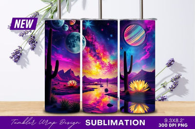 Surreal Desert Landscape With Planets And Nebula Sublimation Regulrcrative 