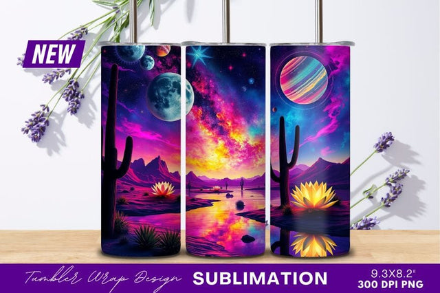 Surreal Desert Landscape With Planets And Nebula Sublimation Regulrcrative 