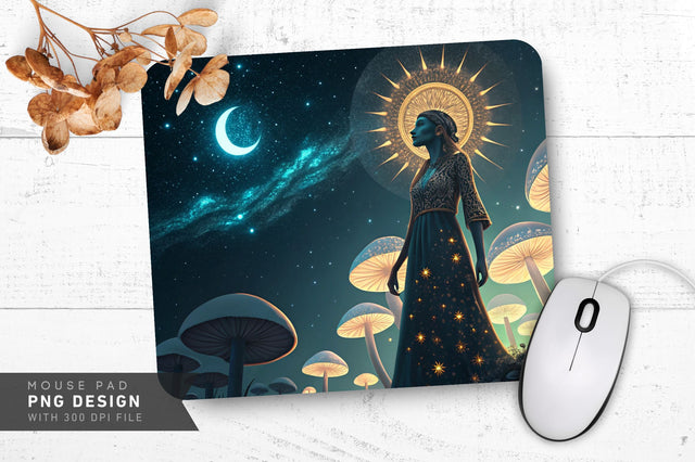Surreal Fantasy Glow Mousepad Design Sublimation Regulrcrative 
