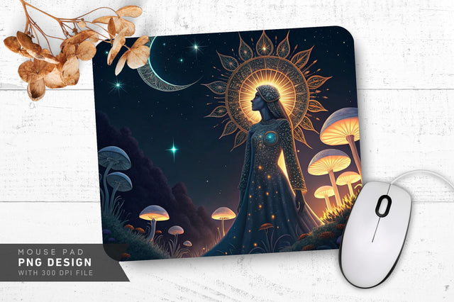 Surreal Fantasy Glow Mousepad Sublimation Regulrcrative 