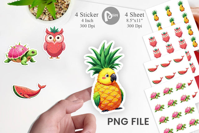 Surreal Fruit Animals Sticker Sublimation artnoy 