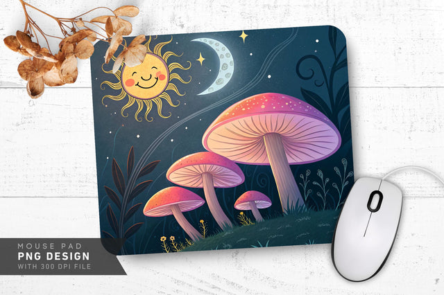 Surreal Mushroom Fantasy Mousepad Sublimation Regulrcrative 