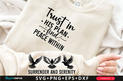 Surrender and Serenity Sleeve SVG Design, Christian Sleeve SVG, Faith SVG Design, Jesus Sleeve SVG SVG Regulrcrative 