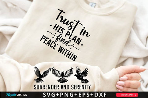 Surrender and Serenity Sleeve SVG Design, Christian Sleeve SVG, Faith SVG Design, Jesus Sleeve SVG SVG Regulrcrative 