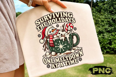 Surviving The Holidays Snowman PNG Design SVG DesignDestine 