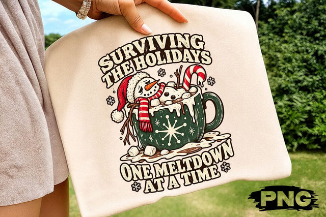 Surviving The Holidays Snowman PNG Design SVG DesignDestine 