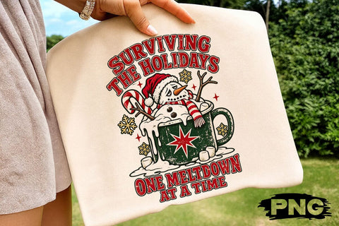 Surviving The Holidays Snowman PNG Design SVG DesignDestine 