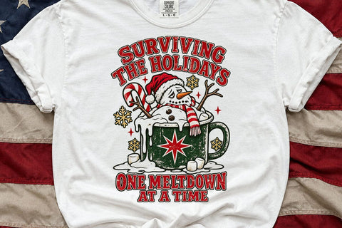 Surviving The Holidays Snowman PNG Design SVG DesignDestine 