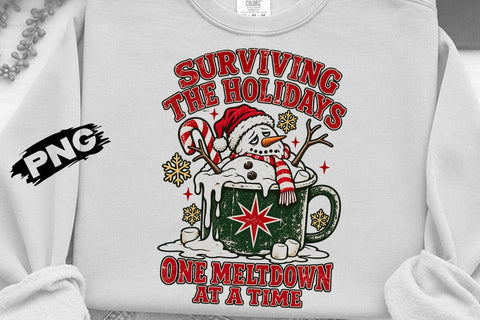 Surviving The Holidays Snowman PNG Design SVG DesignDestine 