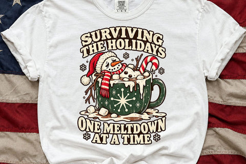 Surviving The Holidays Snowman PNG Design SVG DesignDestine 