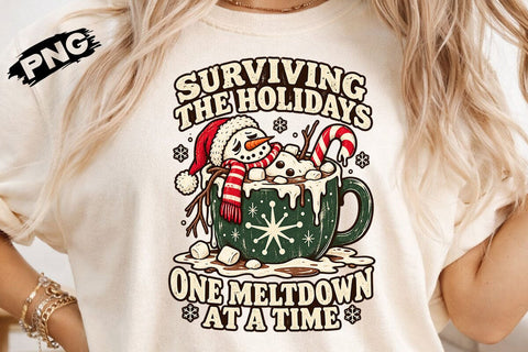 Surviving The Holidays Snowman PNG Design SVG DesignDestine 