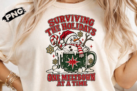 Surviving The Holidays Snowman PNG Design SVG DesignDestine 