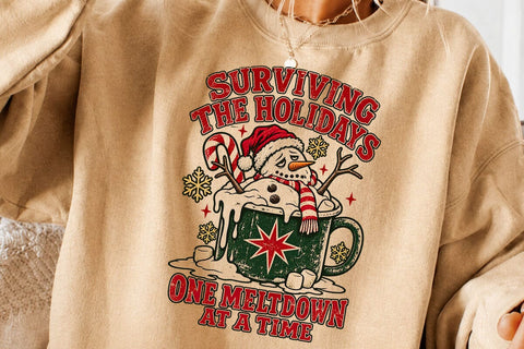 Surviving The Holidays Snowman PNG Design SVG DesignDestine 