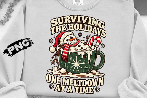 Surviving The Holidays Snowman PNG Design SVG DesignDestine 