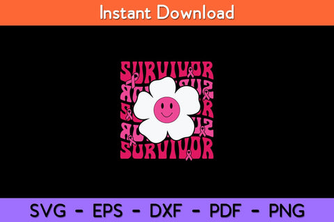 Survivor Breast Cancer Awareness Retro Groovy Breast Cancer Svg Design SVG artprintfile 