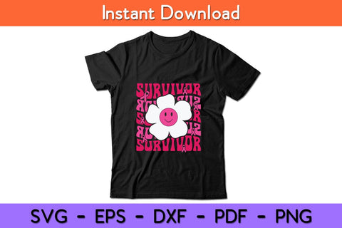 Survivor Breast Cancer Awareness Retro Groovy Breast Cancer Svg Design SVG artprintfile 