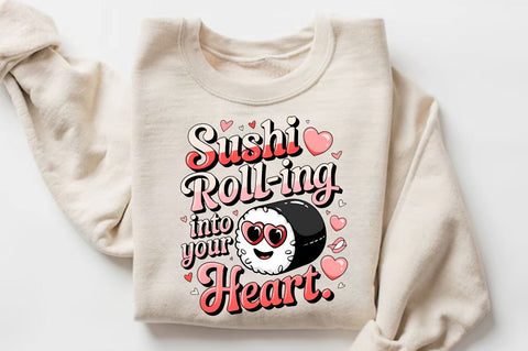 Sushi roll-ing into your heart Sublimation T-Shirt Design Sublimation Regulrcrative 