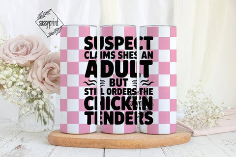 Suspect Chicken Tenders 20oz Tumbler Sublimation sassyprint 