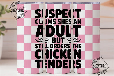 Suspect Chicken Tenders 20oz Tumbler Sublimation sassyprint 