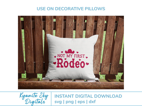 SVG Bundle First and Not My First Rodeo western quotes with stars, hearts, cowboy hat SVG Kyanite Sky Digitals 