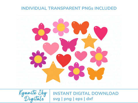 SVG Bundle Tag Shapes vol. 1 flower, heart, butterfly, star SVG Kyanite Sky Digitals 