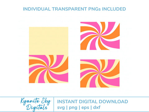 SVG Card multi-color retro style sun rays optical illusion design SVG Kyanite Sky Digitals 