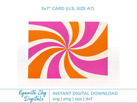 SVG Card multi-color retro style sun rays optical illusion design SVG Kyanite Sky Digitals 