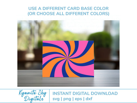 SVG Card multi-color retro style sun rays optical illusion design SVG Kyanite Sky Digitals 