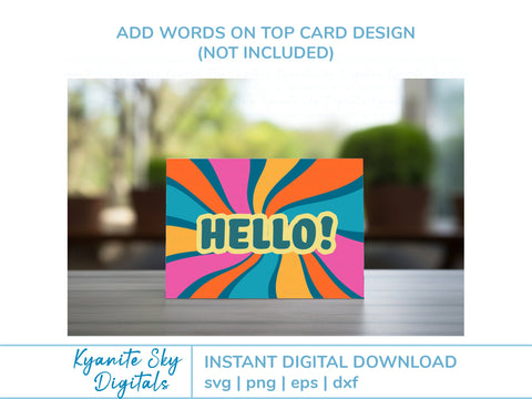 SVG Card multi-color retro style twist sun burst design SVG Kyanite Sky Digitals 
