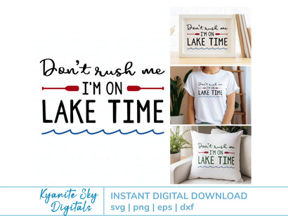 SVG Don't Rush Me I'm On Lake Time quote with waves and paddles SVG Kyanite Sky Digitals 