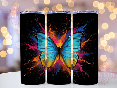 Swallowtail Butterfly Art Tumbler, Butterfly Art, Nature Theme, Elegant Design, Vibrant Pattern, 20Oz Tumbler, Sublimation Wrap Sublimation SvggirlplusArt 