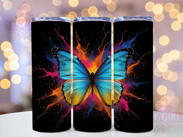 Swallowtail Butterfly Art Tumbler, Butterfly Art, Nature Theme, Elegant Design, Vibrant Pattern, 20Oz Tumbler, Sublimation Wrap Sublimation SvggirlplusArt 