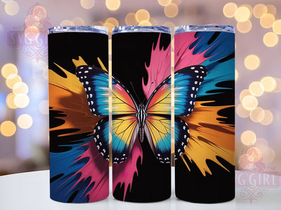 Swallowtail Butterfly Art Tumbler, Butterfly Art, Nature Theme, Elegant Design, Vibrant Pattern, 20Oz Tumbler, Sublimation Wrap Sublimation SvggirlplusArt 