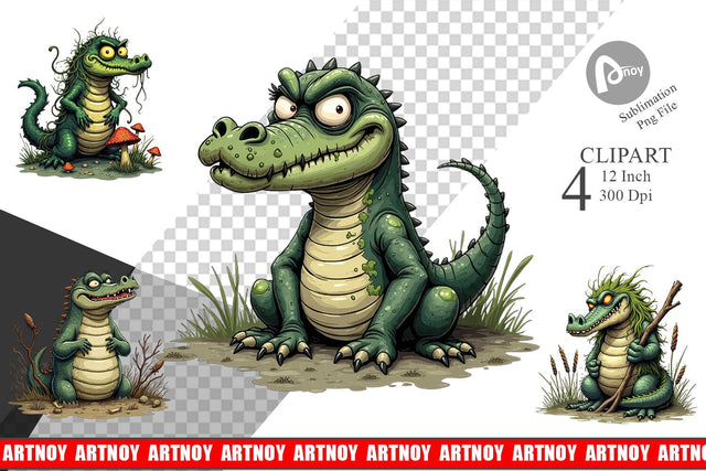 Swamp Gator Clipart Sublimation artnoy 