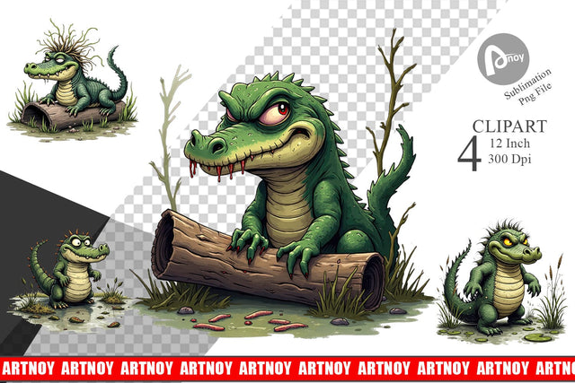 Swamp Gator Clipart Sublimation artnoy 