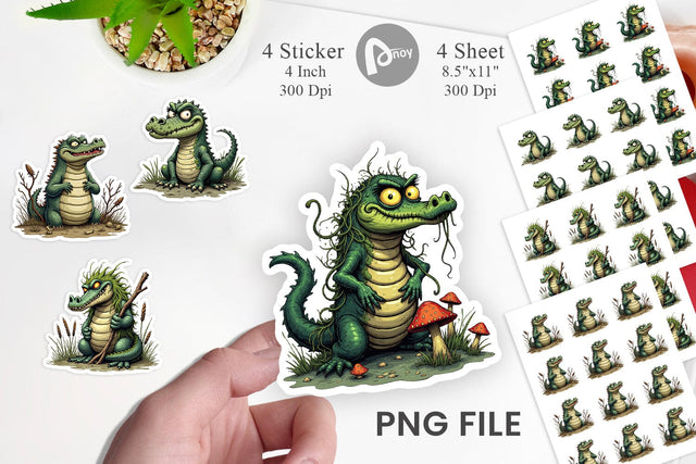Swamp Gator Sticker Sublimation artnoy 