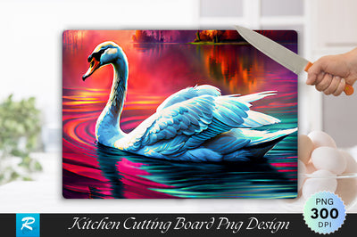 Swan Background Cutting Board Sublimation Regulrcrative 
