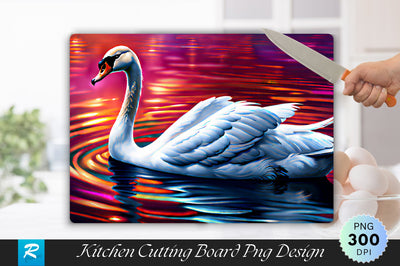 Swan Background Cutting Board Sublimation Regulrcrative 