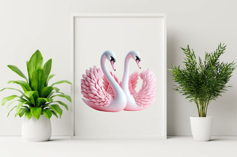Swan Couple Watercolor Clipart Bundle Sublimation SVGArt 