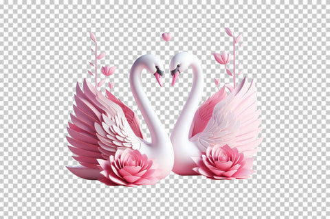 Swan Couple Watercolor Clipart Bundle Sublimation SVGArt 