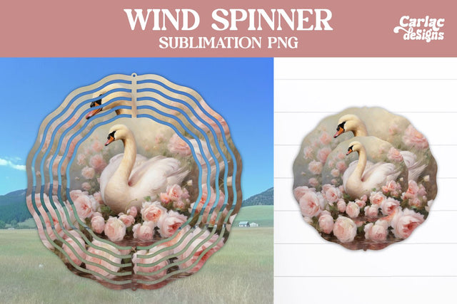 Swan Wind Spinner Sublimation Design Sublimation Carla C Designs 