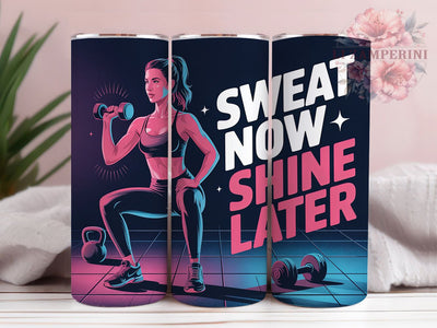 Sweat Now Shine Later Fitness Tumbler, Fitness Girl Neon Wrap, 20Oz Gym Motivation Cup, Workout Quote Drinkware, Neon Fitness Gift Idea, Inspirational Sports Tumbler Sublimation Li Zamperini 