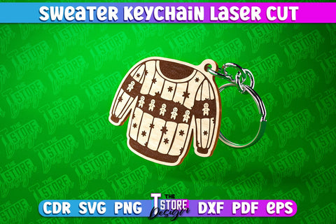 Sweater Keychain Laser Cut | Keychain Laser Cut Design | CNC Files SVG The T Store Design 