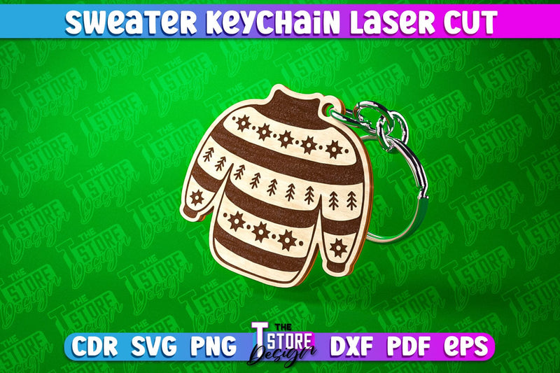 Sweater Keychain Laser Cut | Keychain Laser Cut Design | CNC Files SVG The T Store Design 