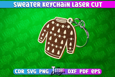 Sweater Keychain Laser Cut | Keychain Laser Cut Design | CNC Files SVG The T Store Design 