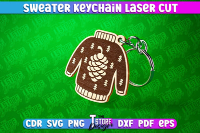 Sweater Keychain Laser Cut | Keychain Laser Cut Design | CNC Files SVG The T Store Design 