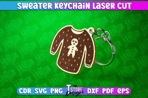 Sweater Keychain Laser Cut | Keychain Laser Cut Design | CNC Files SVG The T Store Design 