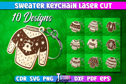 Sweater Keychain Laser Cut | Keychain Laser Cut Design | CNC Files SVG The T Store Design 