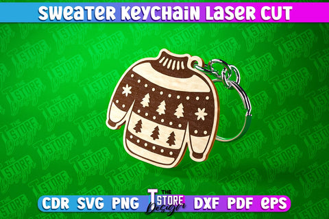 Sweater Keychain Laser Cut | Keychain Laser Cut Design | CNC Files SVG The T Store Design 